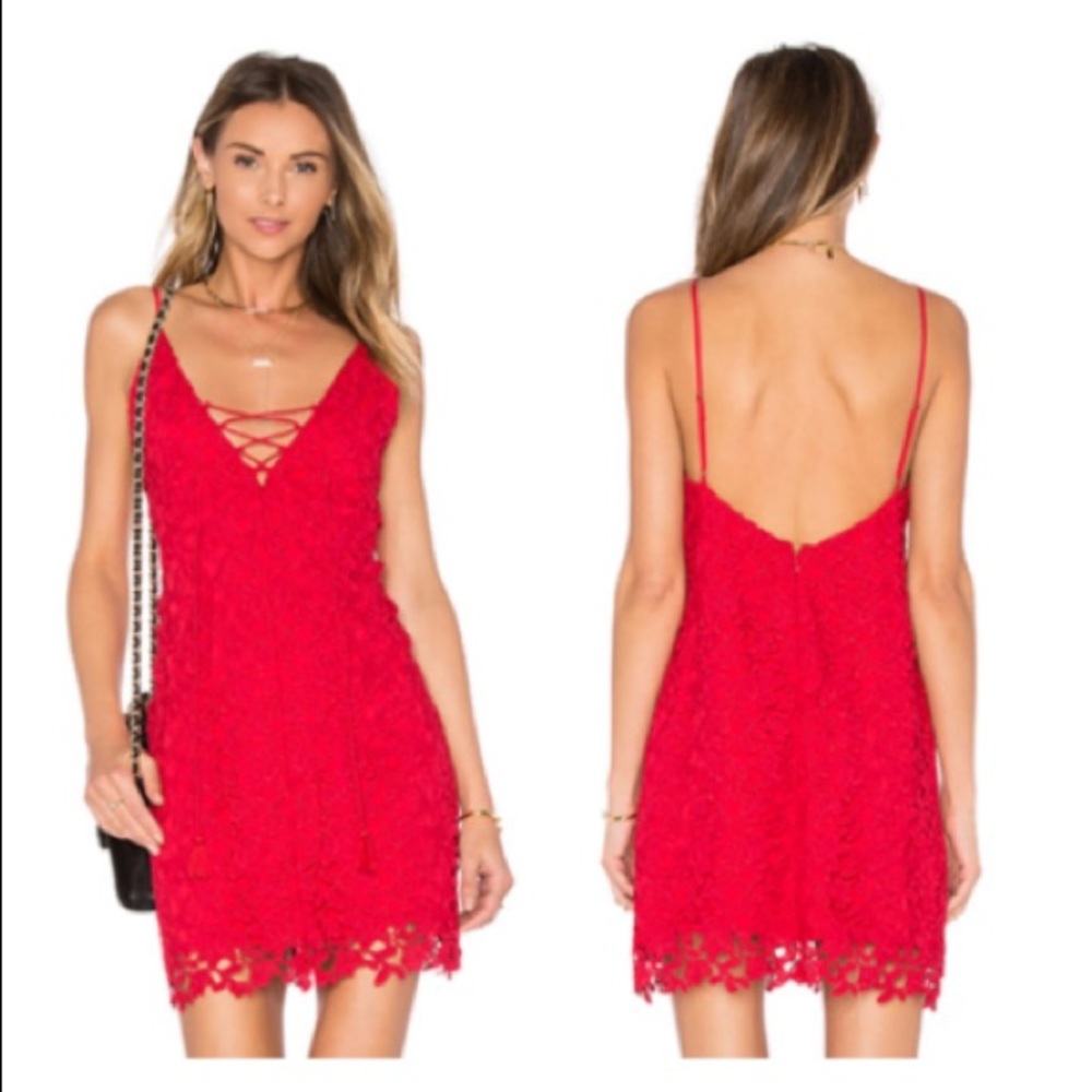 TJD Red Lace Mini Dress